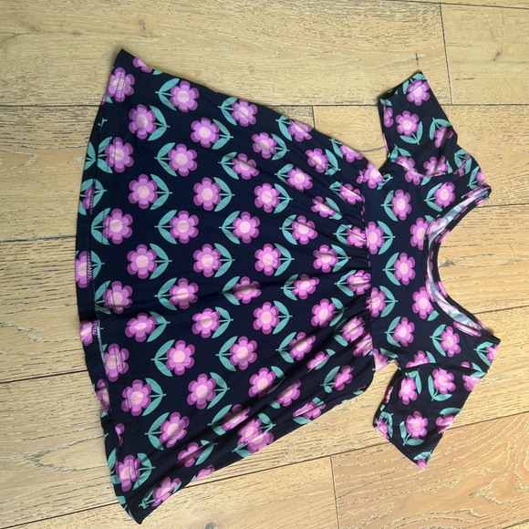 Floral Kids Dress in Black and Pink - Picture 4 of 5